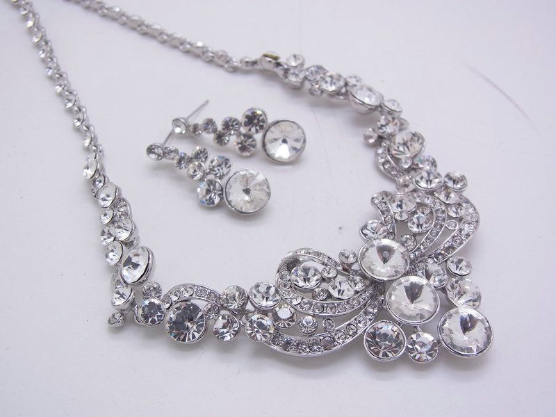 Wholesale charming crystal bridal jewelry set