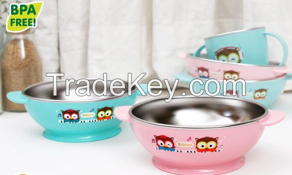 Owl Non Slip Stainless Soup Bowl, Made in Korea, Stainless Material