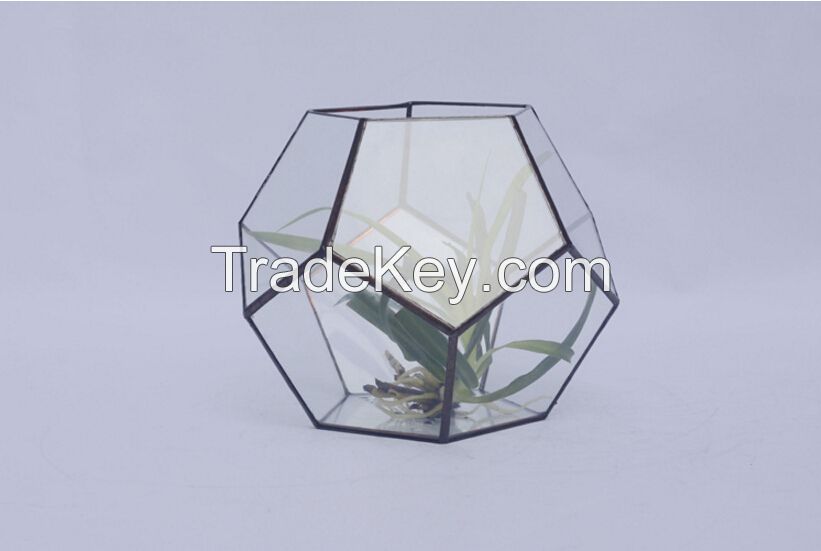 Sunshine Greenhouse, Mini landscape greenhouse, Small Terrarium Cube, glass vase, glass decoration, candle holder, stained glass cube