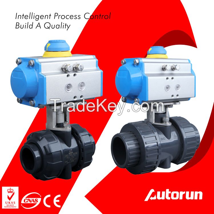 PVC Plastic Ball Valve with Pneumatic Actuator