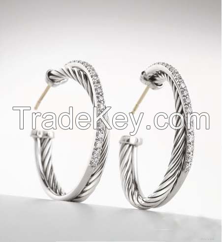 XL Pave Diamond Graphite Ice Earrings