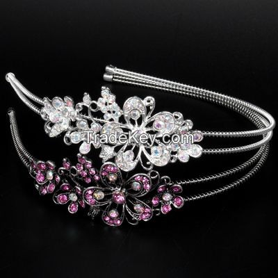 New Fashion Rhinestone  Flower hairbands , Hair crown and girls tiaras ornaments