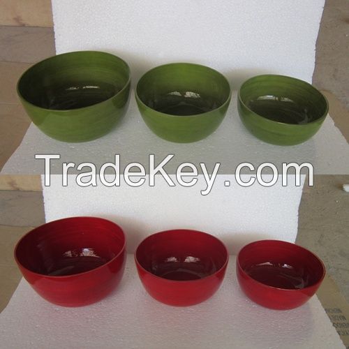 Vietnam spun coiled bamboo bowl for exporting