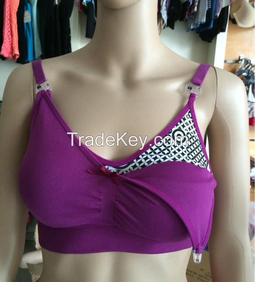 Second skin seamless knit breastfeeding maternity/nursing bra