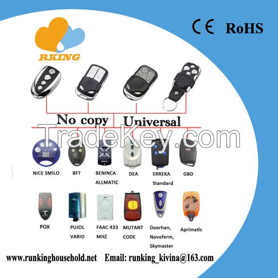 Compatible 12 brands Rolling Code European Remote Control 433mhz