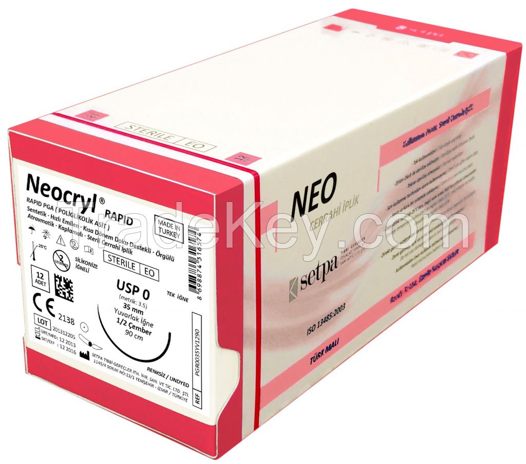 High Quality 100% Rapid Polyglycolic Acid (Rapid PGA) Sutures from Turkey