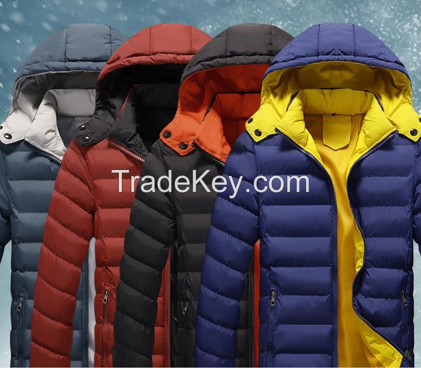 mens padded warm hooded jacket