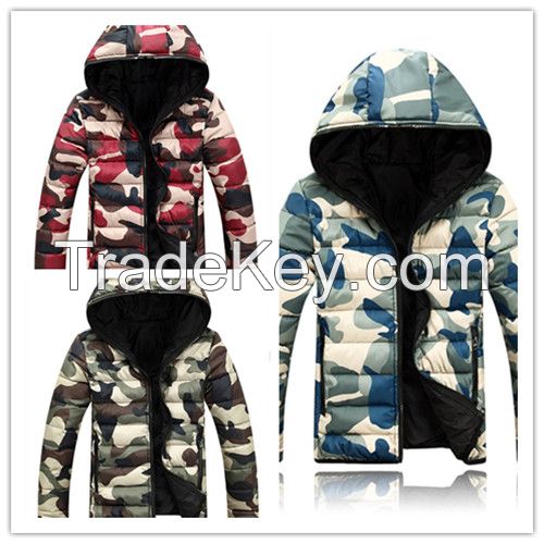 mens camo warm hooded jacket