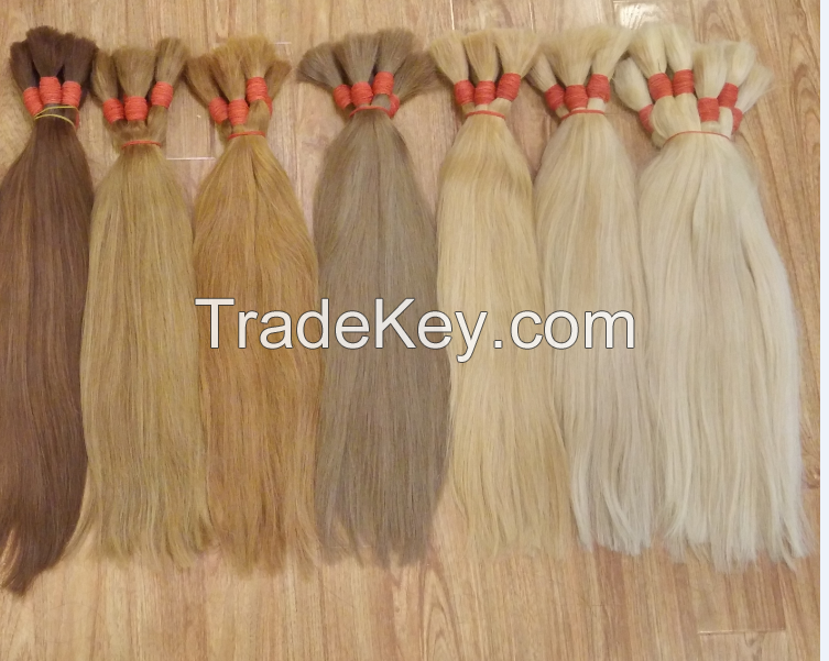 Colored double drawn straight hair