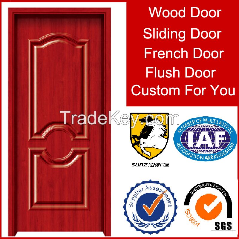 Two Panel arched design solid wood door