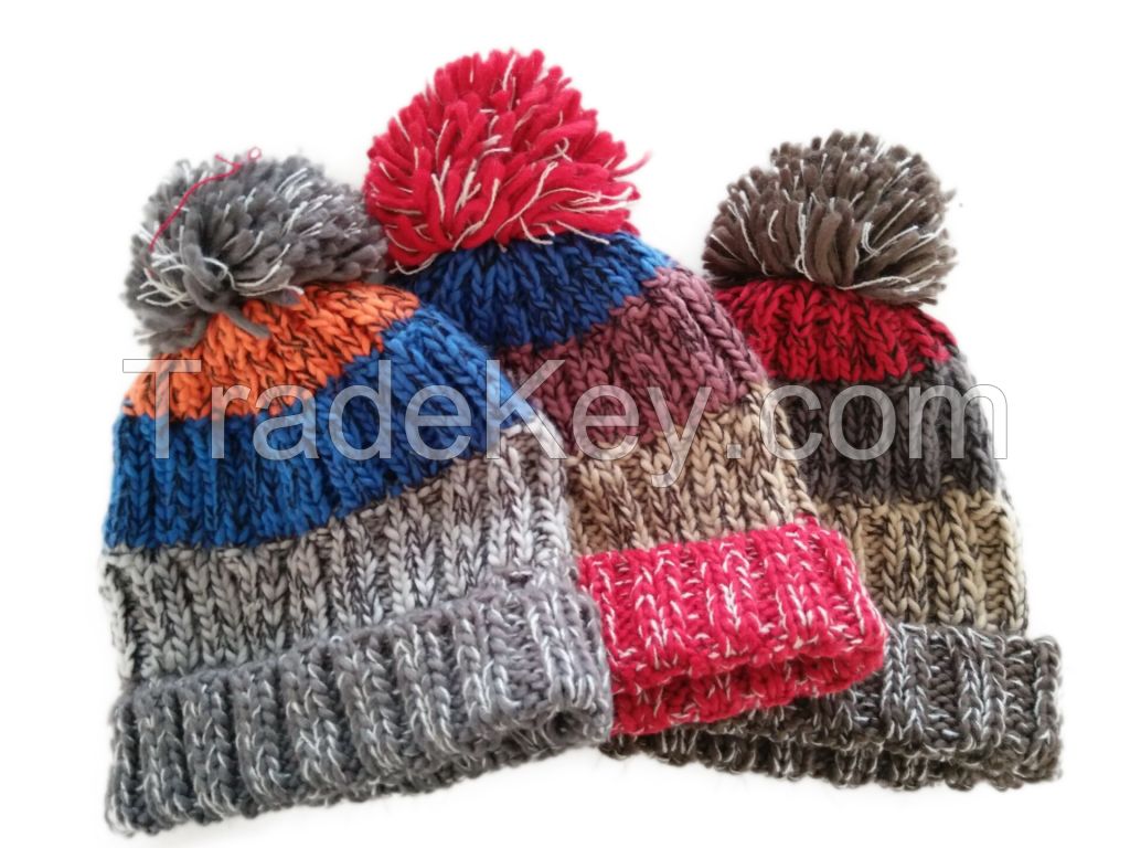 special yarn women knitted cuff Hat