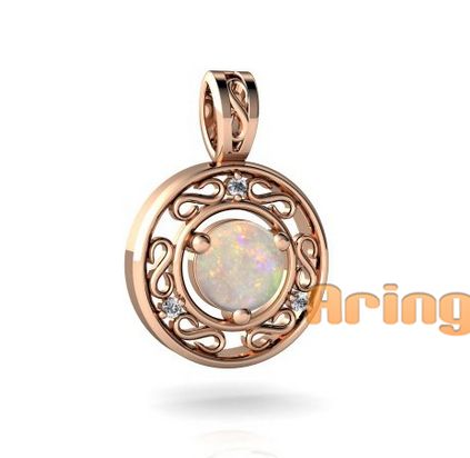 Solid 9k 14k 18k Gold Diamond Pendant Opal Pendant Wholesale Jewelry