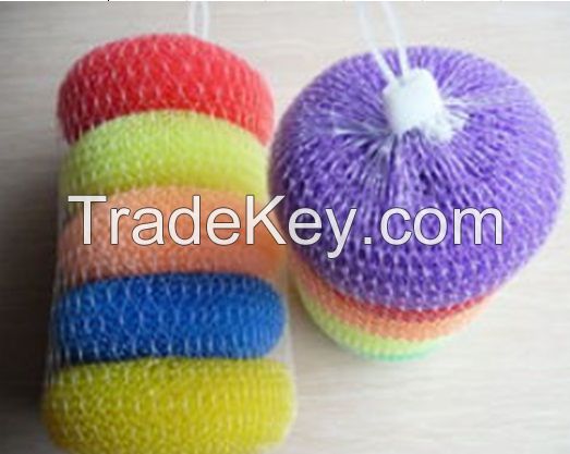 Sell Plastic Cleaning Scourer, Mesh Scourer, Kitchen Cleaning Ball