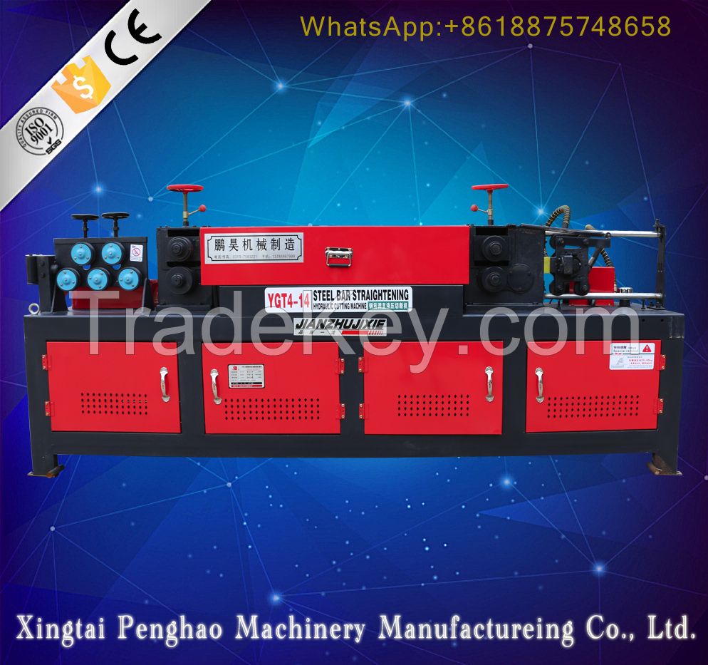 Automatic steel wire straightening and cutting machine