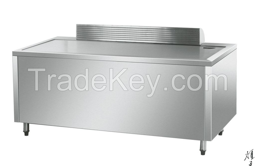 Hot sale Gas Teppanyaki Grill with 1.5m width, teppanyaki table