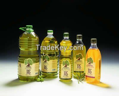 Empty extra virgin olive oil bottles