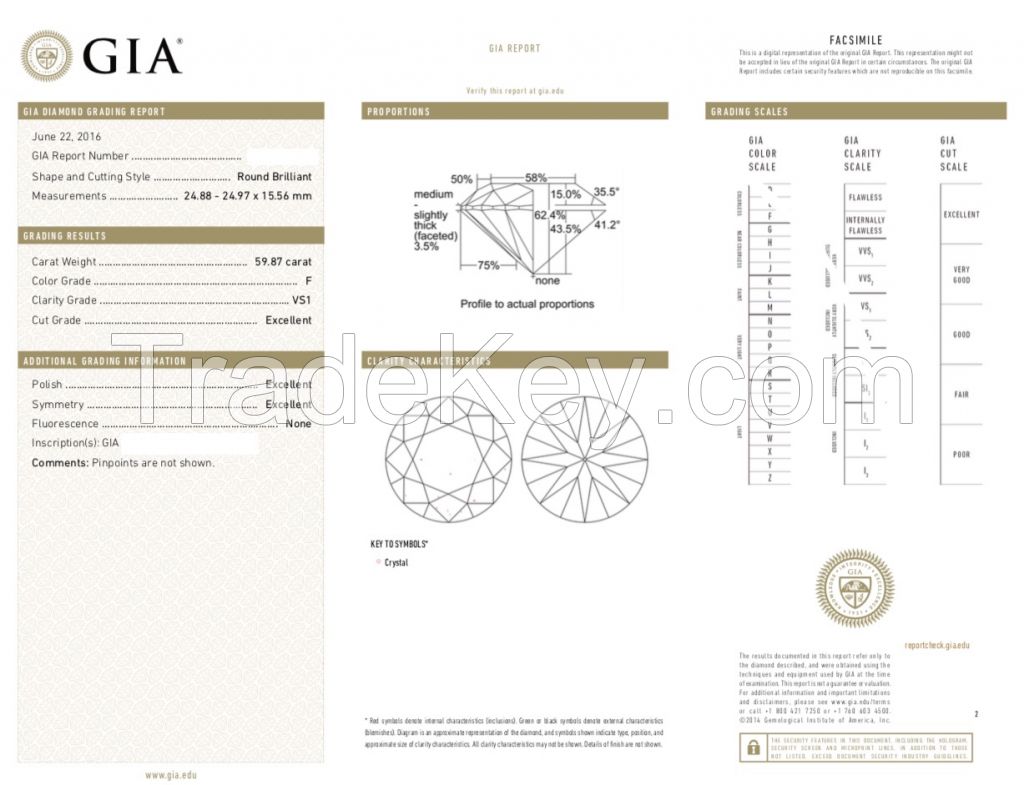 59.87 carats round diamond