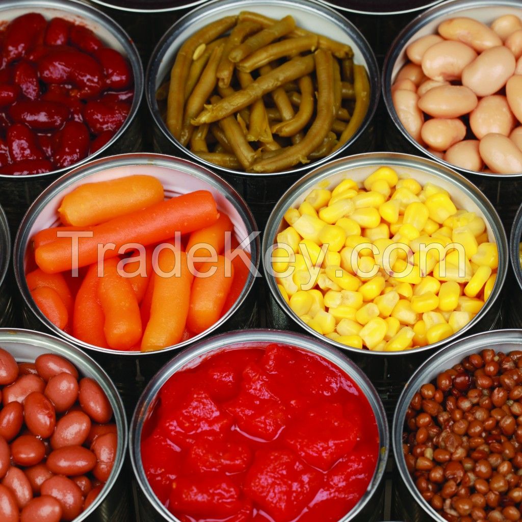 Canned Tomatos, Canned Mixed Vegetables, Canned Corn, Canned Beans, Canned Mushroom, canned peas