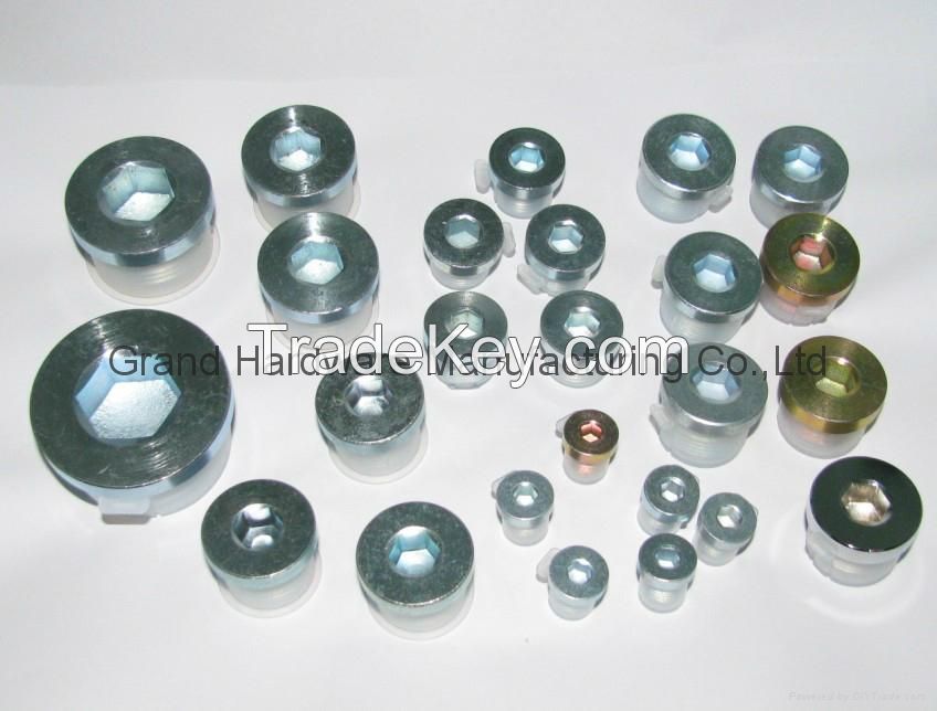 Hydraulic steel drain plug, SAE Steel plug, hydraulic pipe plug, steel drain plug