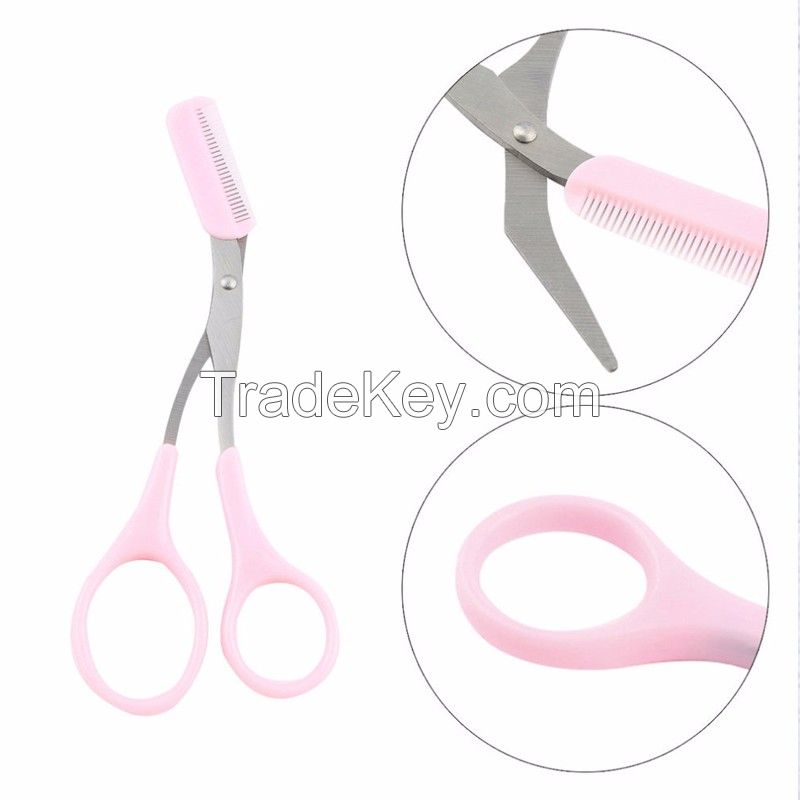 Eyebrow Hair Clips Scissors Cut Manicure Facial Trimming Tweezer Makeup Beauty CosmeticTool