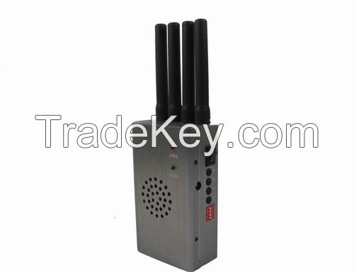 Grey Portable High Power 4G LTE Mobile Phone Jammer