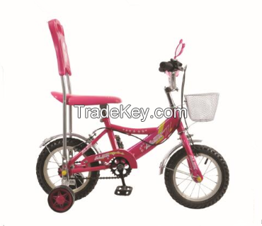 Aluminum rim kids bike bicycle, small bike for children with seat rest back