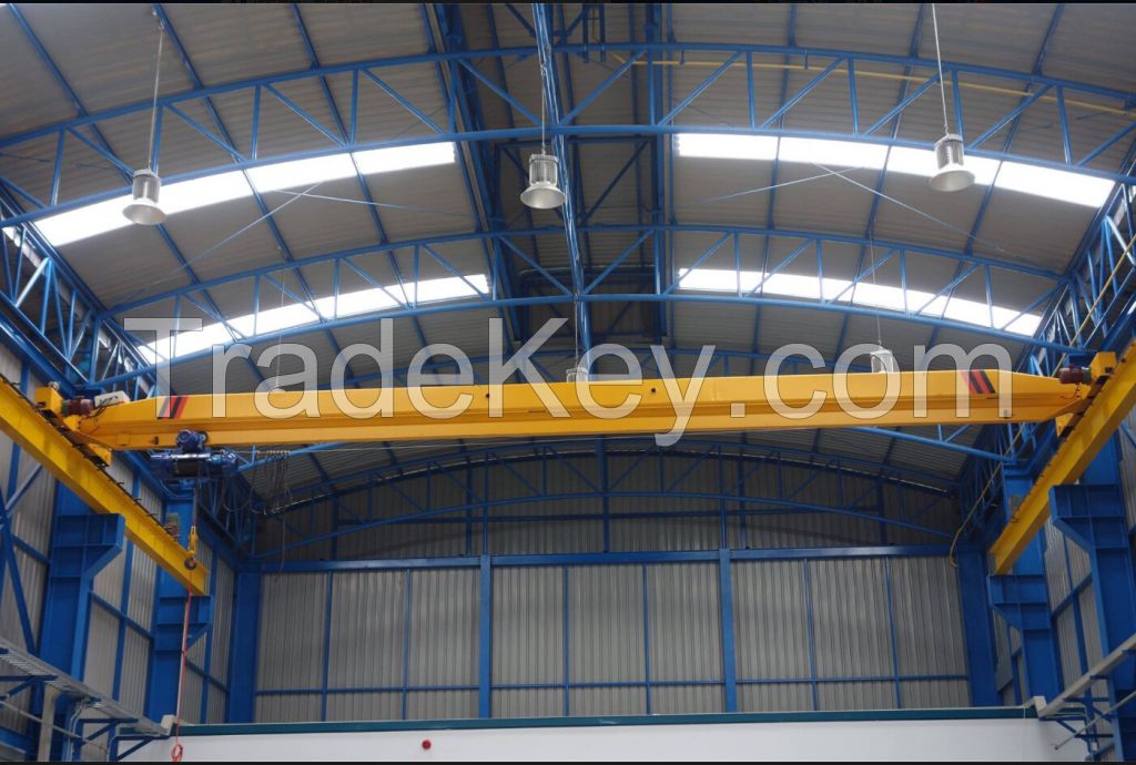 Single Girder Overhead Crane with Monorail Hoist Capacity 10 ton