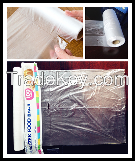 HDPE/LDPE freezer flat bags on roll  Freezer storage bag