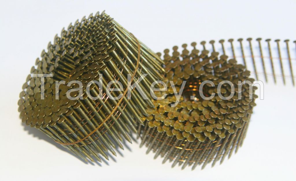 15 degree pallet wire coil nails screw/ring/smooth shank blunt diamond point