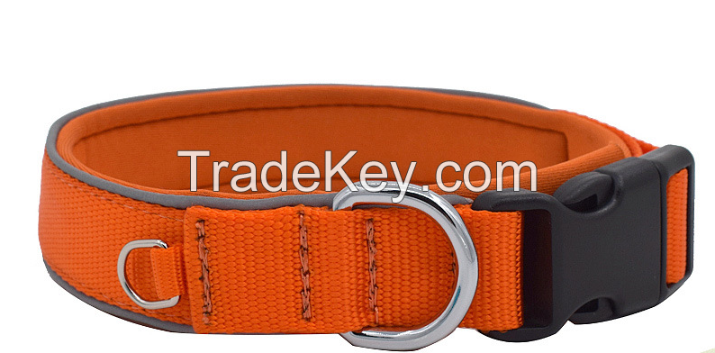 High quality cotton plastic buckle dog collar comfortable type