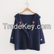 Girl's 85% Polyester 15% Wool Woven Coat