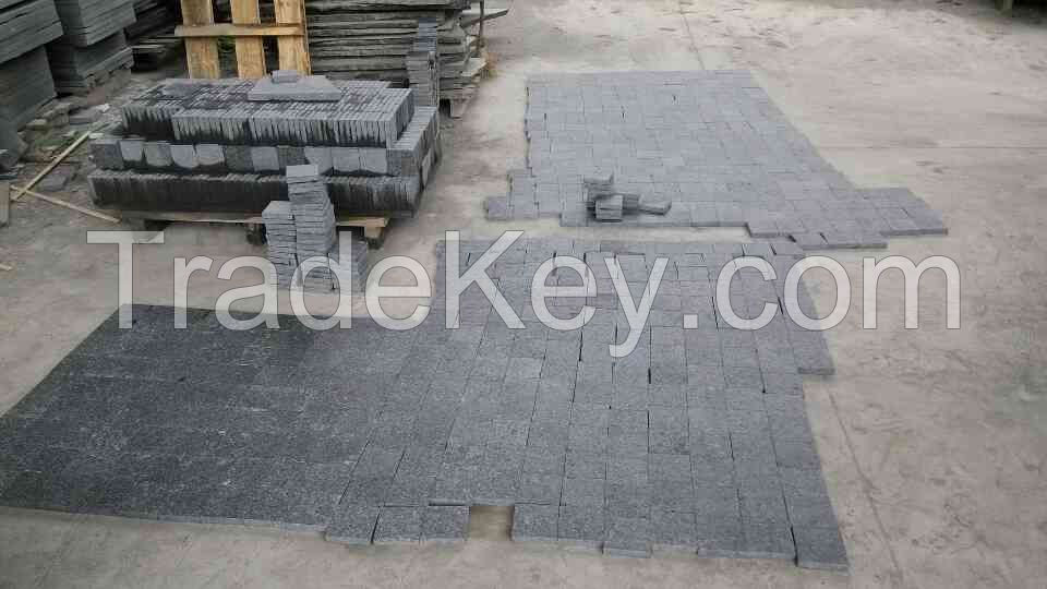 black granite cubestone