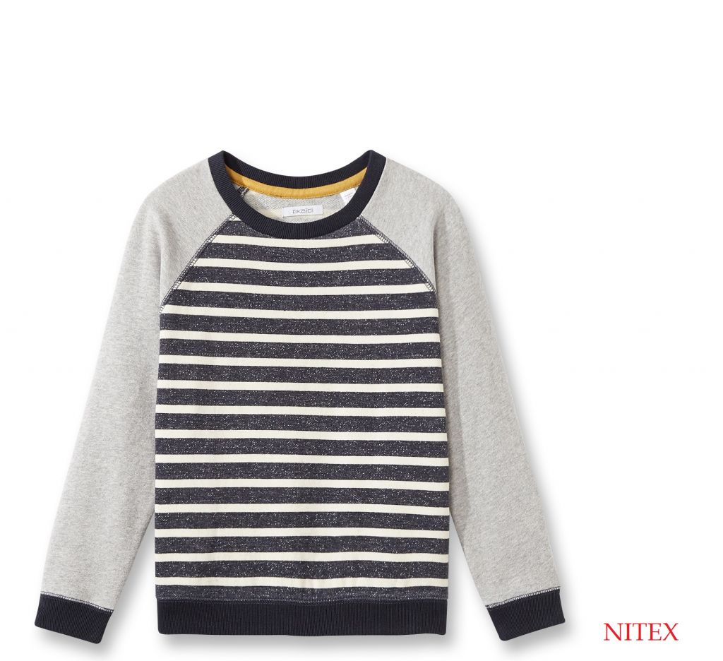 MEN'S RAGLAN SLEEVE  STRIPE CREW NECK SWEATSHIRT