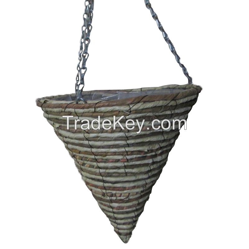 hanging wicker flower basket