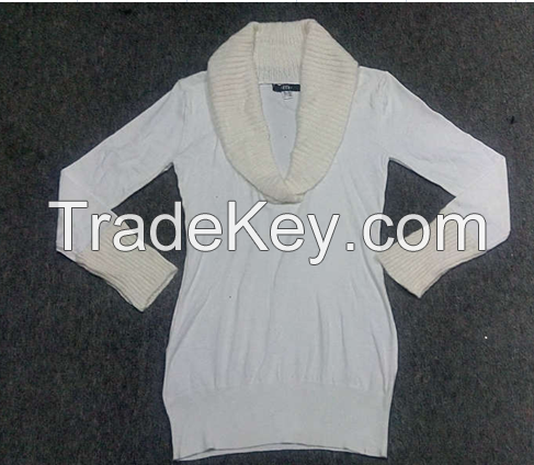 Garment stocklots of ladies pullover sweater