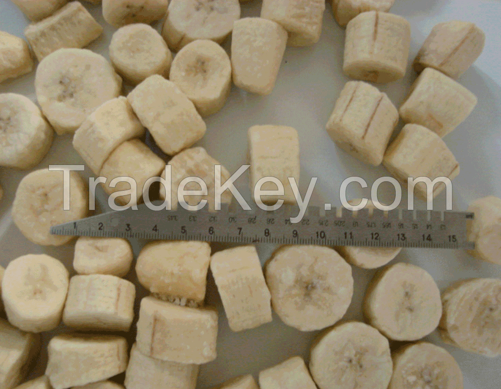 IQF Frozen style banana cuts cubes