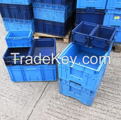 plastic crates stackable turnover box with lid plastic moving crate