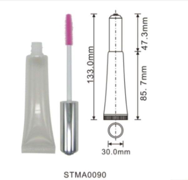 Mascara Soft Tube with Aluminum Cap Mascara Brush