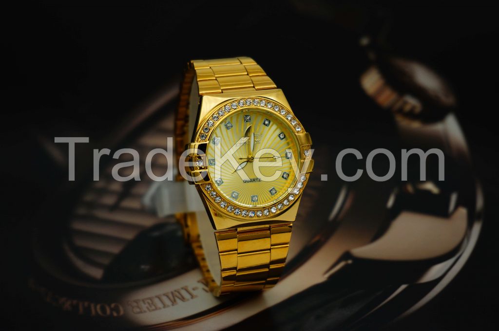 Gold watch, High Quality Brand Design Lowest Price Fashion From China supplier Wristwatch