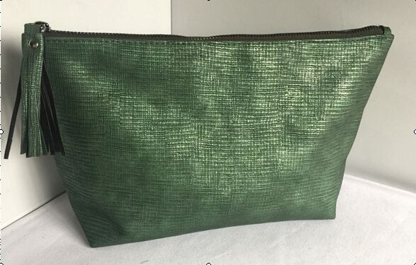 Green fluoescent PU cosmetic bag