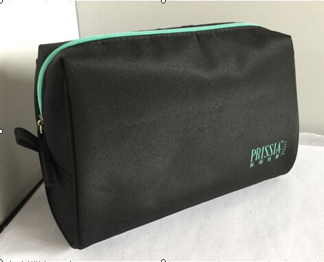 microfiber cosmetic bag in black