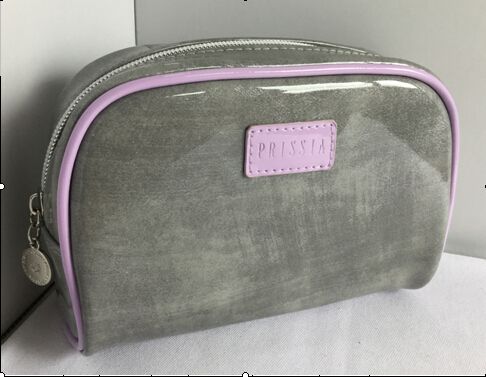 grey mirror PU cosmetic bag