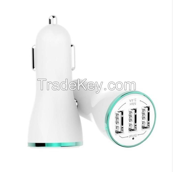 DK24C Fireproof Materials Car Charger 2 Port 18Watt USB QC 3.0 Car Charger + 15Watt 5V3A Type C Car Charge