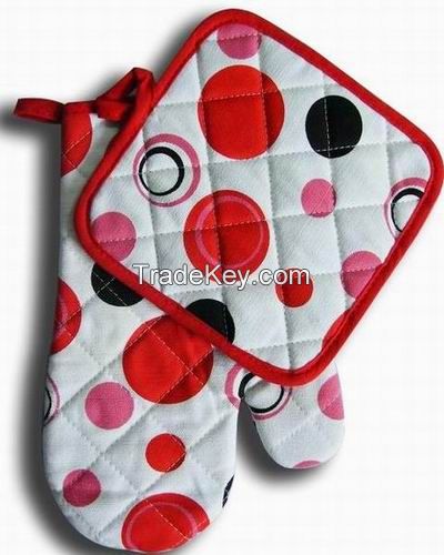 Oven Glove/ Oven Mitten/ Place Mat/ Kitchen Set/ Bib Apron