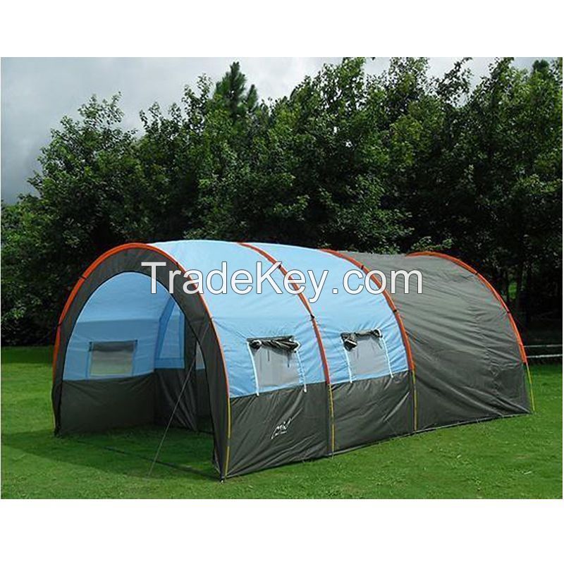 Large Camping Tent Waterproof Canvas Fiberglass 5-8 People Family Tunnel Summer