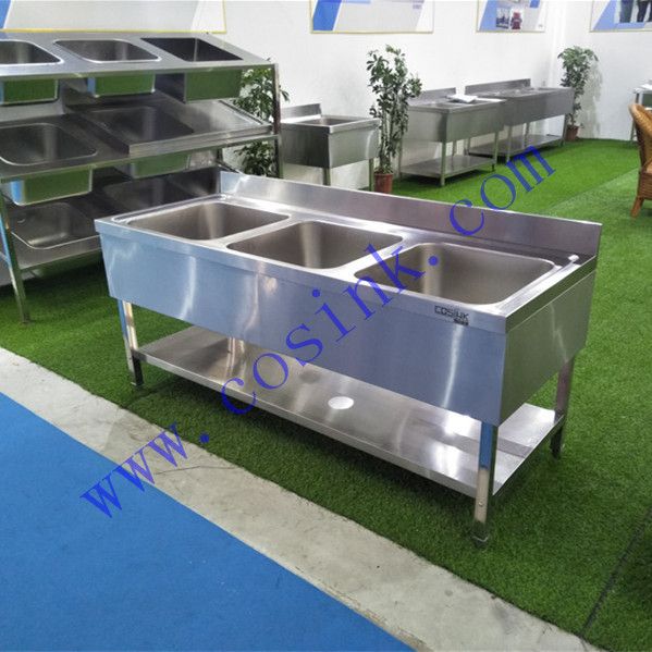 China manufacture 201 304 large restaurant stainless steel sink