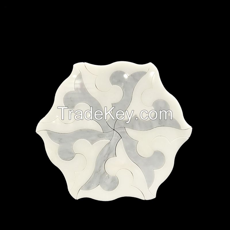 China white and grey marble mosaic tile