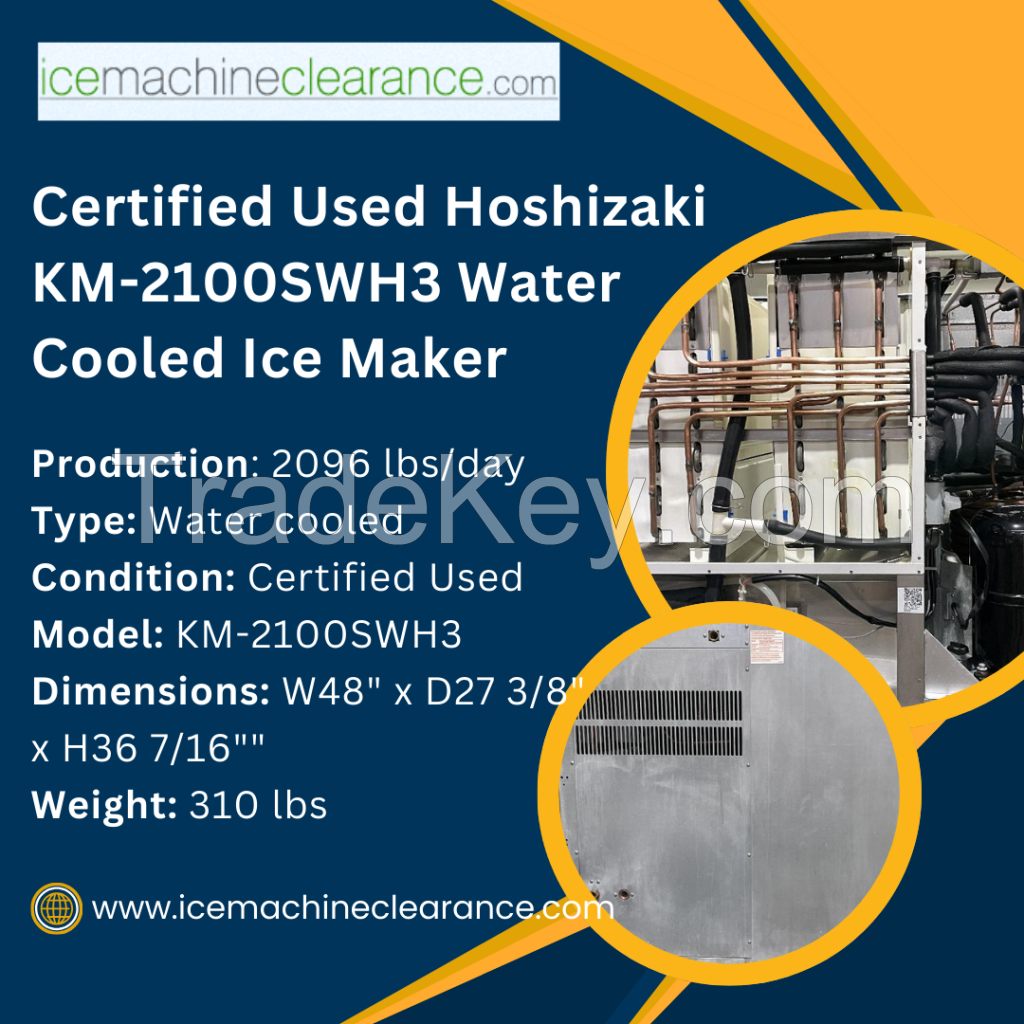 Certified Used Hoshizaki KM-2100SWH3 Water-Cooled Ice Maker