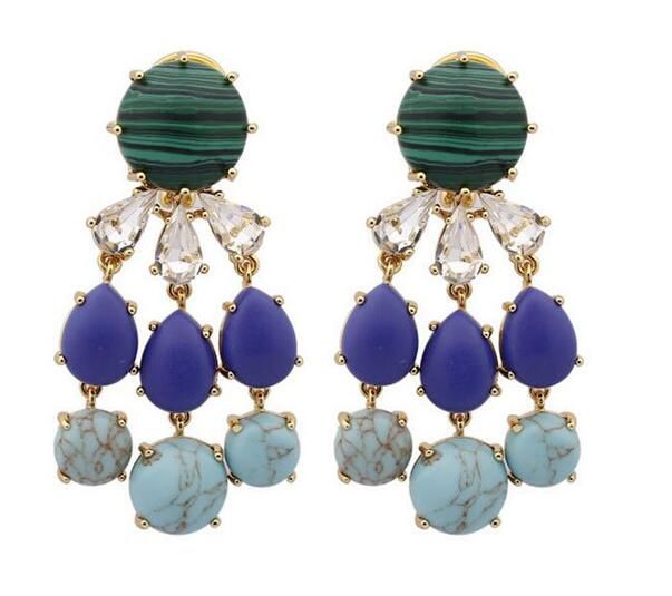 Statement Natural Turquoise Earrings For Women