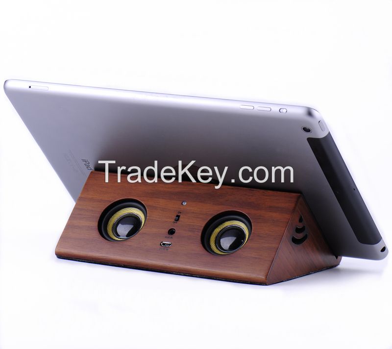 high-end wooden bamboo portable bluetooth speaker can use wireless